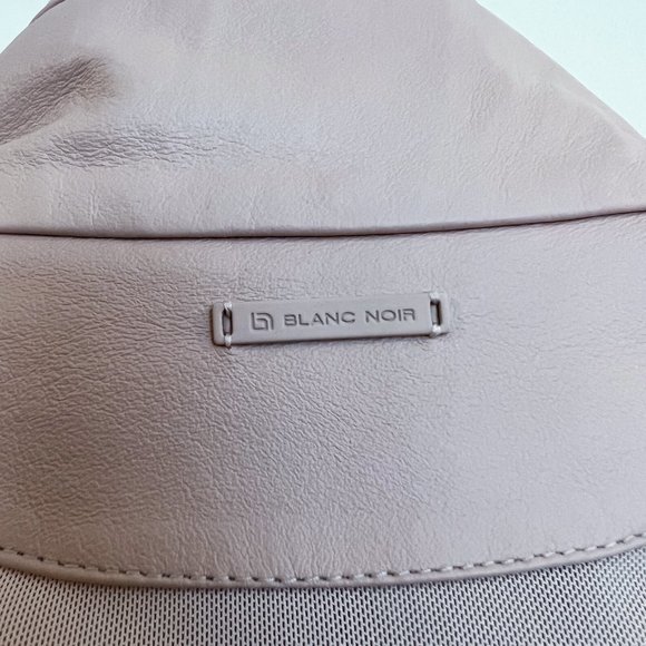 Blanc Noir Light Pink Leather Mesh Bohemian Lace Up Back Full Zip Moto Jacket L - Picture 11 of 14